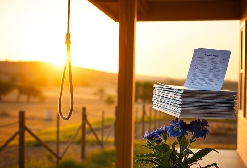 Modern Houston suburban home with a lasso on a wooden fence, Texas bluebonnets, and property