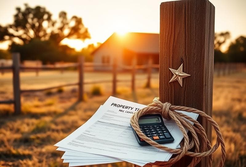 Texas ranch with Houston-style home, lasso on tax documents, highlighting tax benefits of LLC for