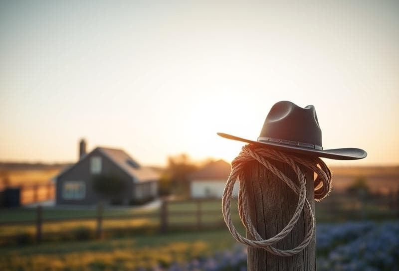 Houston suburban home with cowboy hat and lasso on fence, symbolizing property tax discount claim