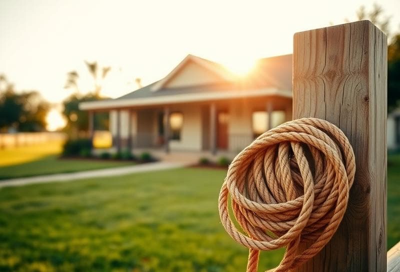 Modern Texas ranch home with a lasso on a fence, highlighting River Oaks property taxes