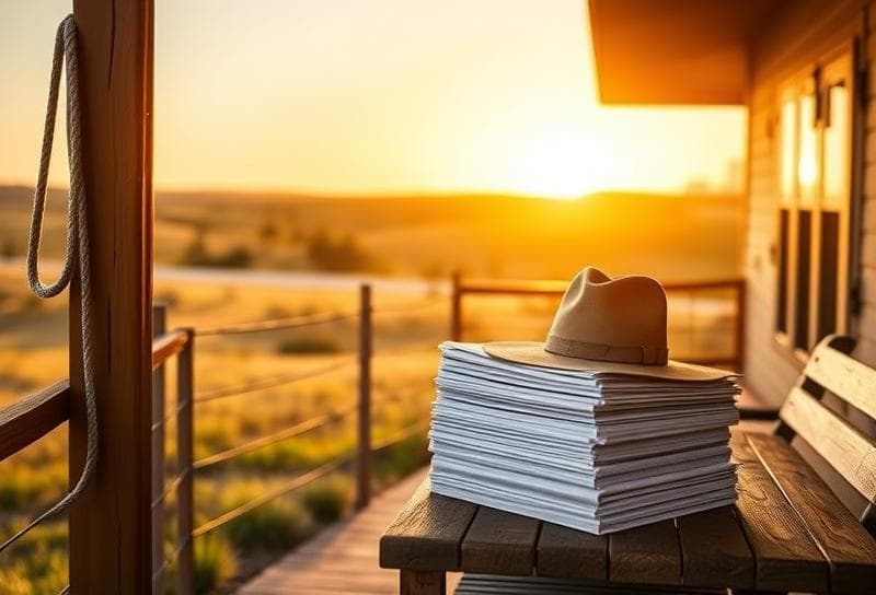 Modern Houston suburban home with a Texas ranch backdrop, lasso on fence, and property tax