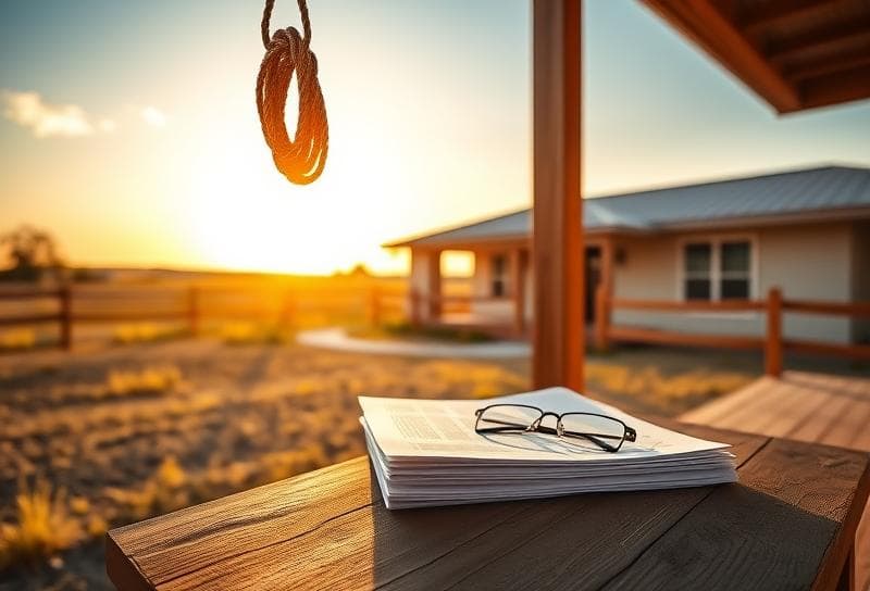 Texas ranch home with lasso on fence, symbolizing property tax changes and Houston homeownership.