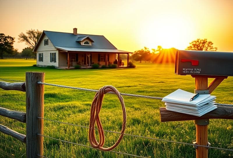 Texas ranch at sunset with a lasso-draped fence, symbolizing proactive property tax savings in Houston.