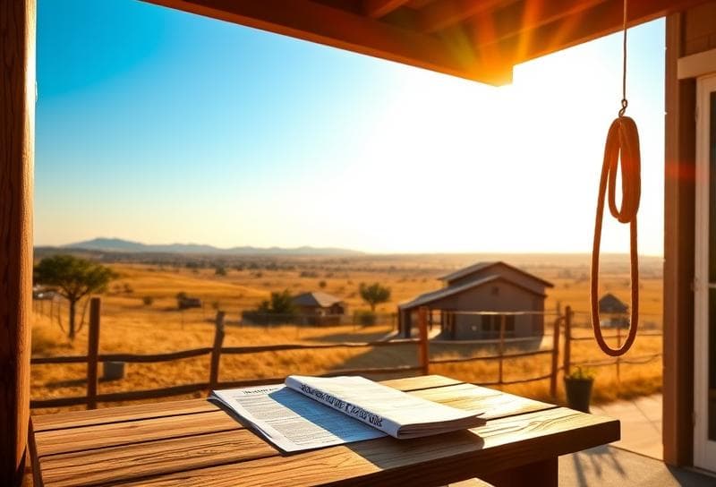 Modern Houston suburban home with a lasso on a wooden fence, blending Texas heritage and