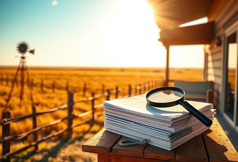 Houston suburban home with lasso, windmill, and property documents for home sale records access.