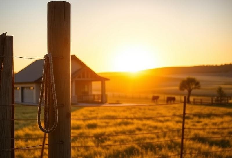 Modern Houston suburban home with a lasso on a wooden fence, set against a Texas